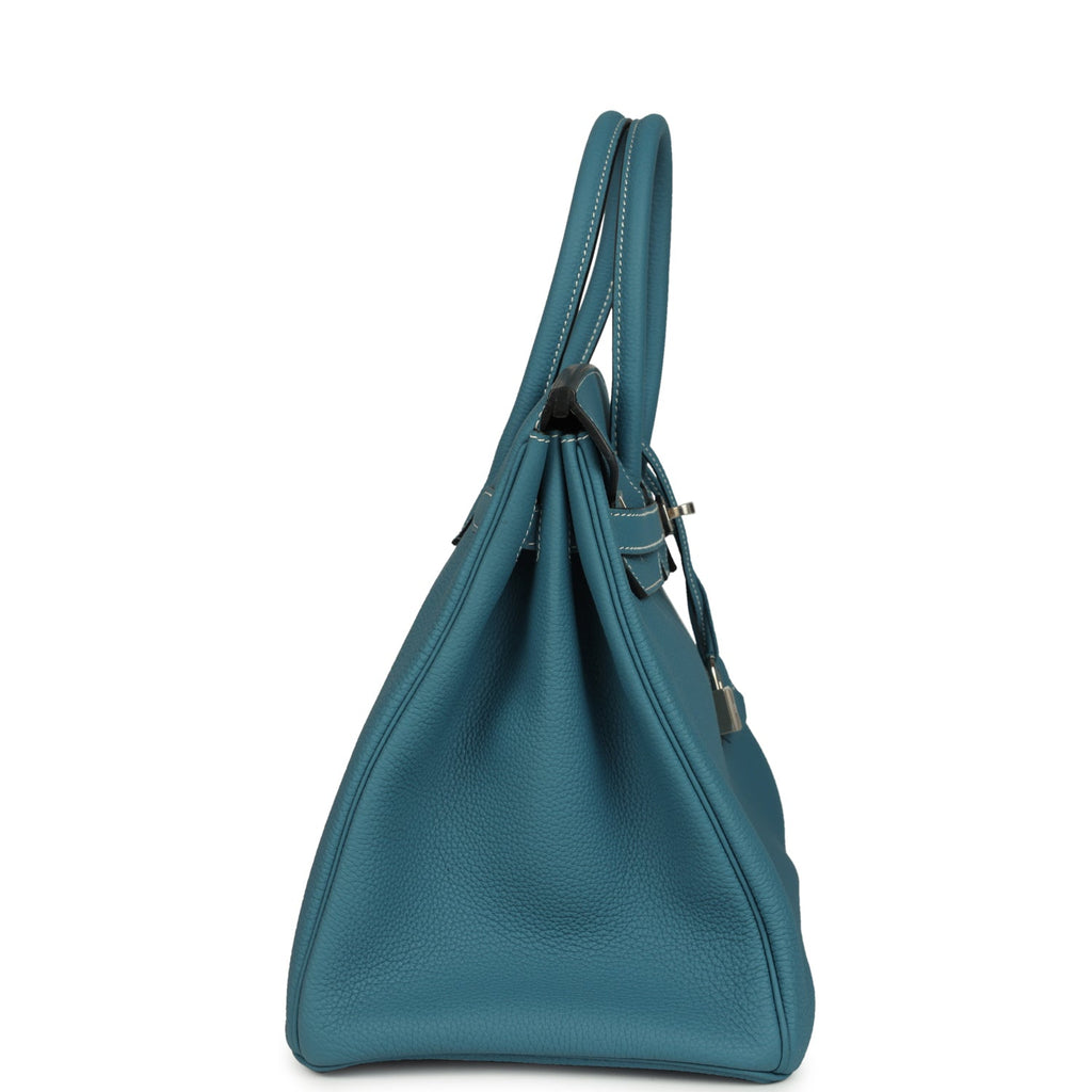 Birkin 35 Blue Jean Togo Palladium Hardware