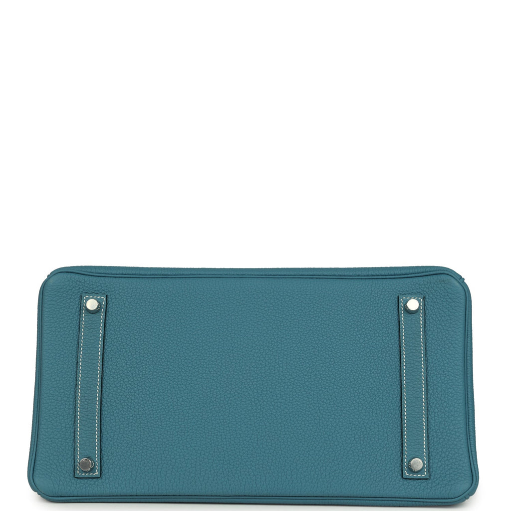 Birkin 35 Blue Jean Togo Palladium Hardware