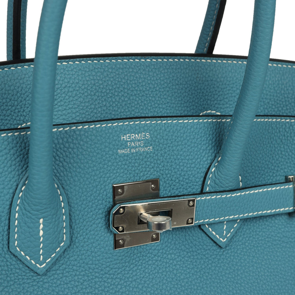 Birkin 35 Blue Jean Togo Palladium Hardware