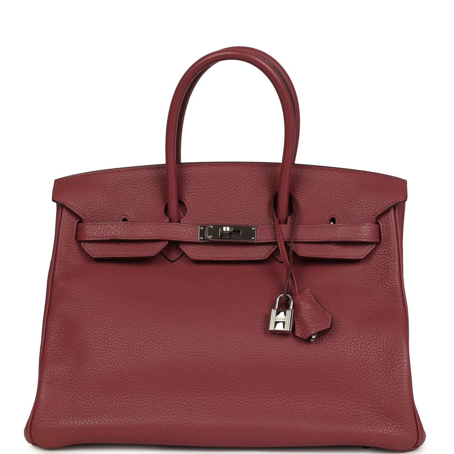 Birkin 35 Bois De Rose Clemence Palladium Hardware