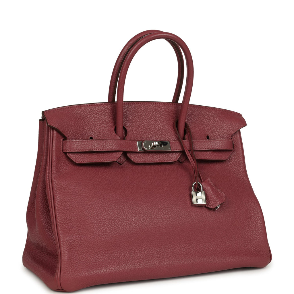 Birkin 35 Bois De Rose Clemence Palladium Hardware