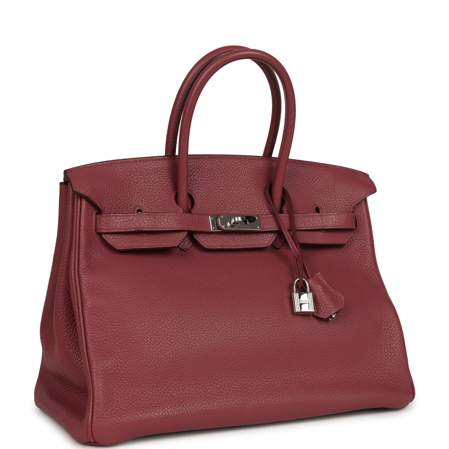 Birkin 35 Bois De Rose Clemence Palladium Hardware
