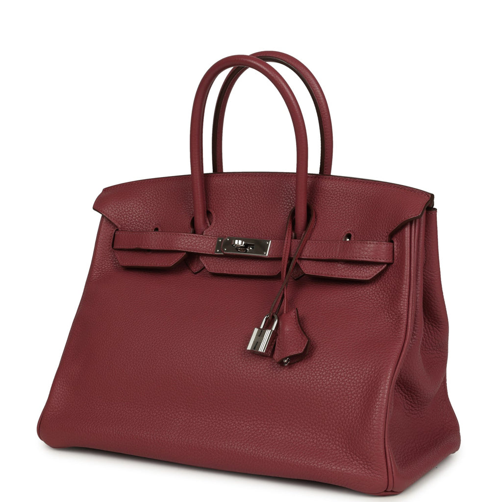 Birkin 35 Bois De Rose Clemence Palladium Hardware