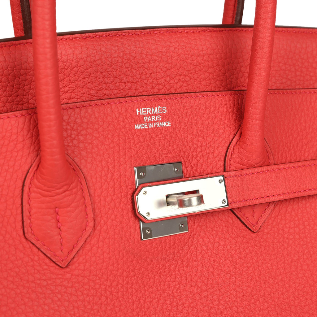 Birkin 35 Bougainvillea Clemence Palladium Hardware