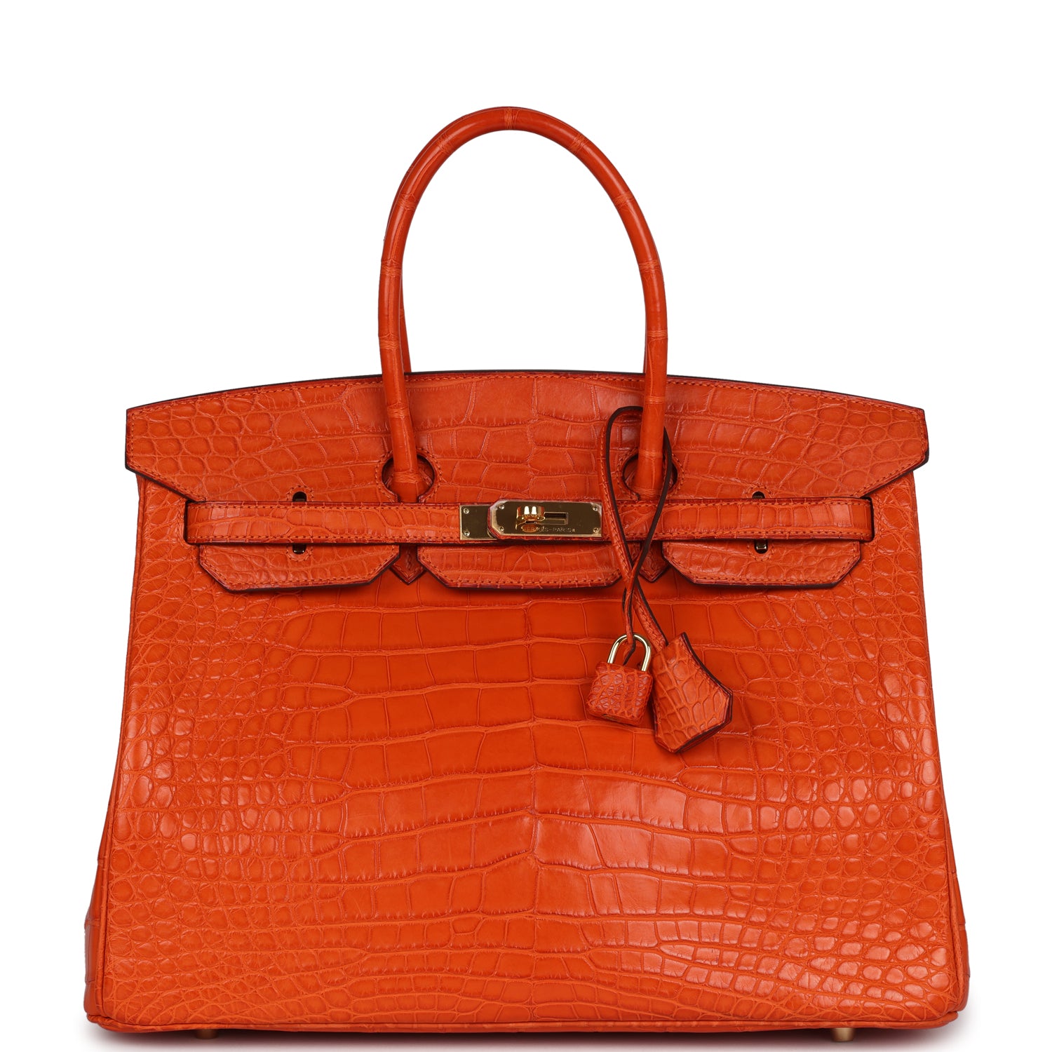 Birkin 35 Feu Matte Alligator Gold Hardware