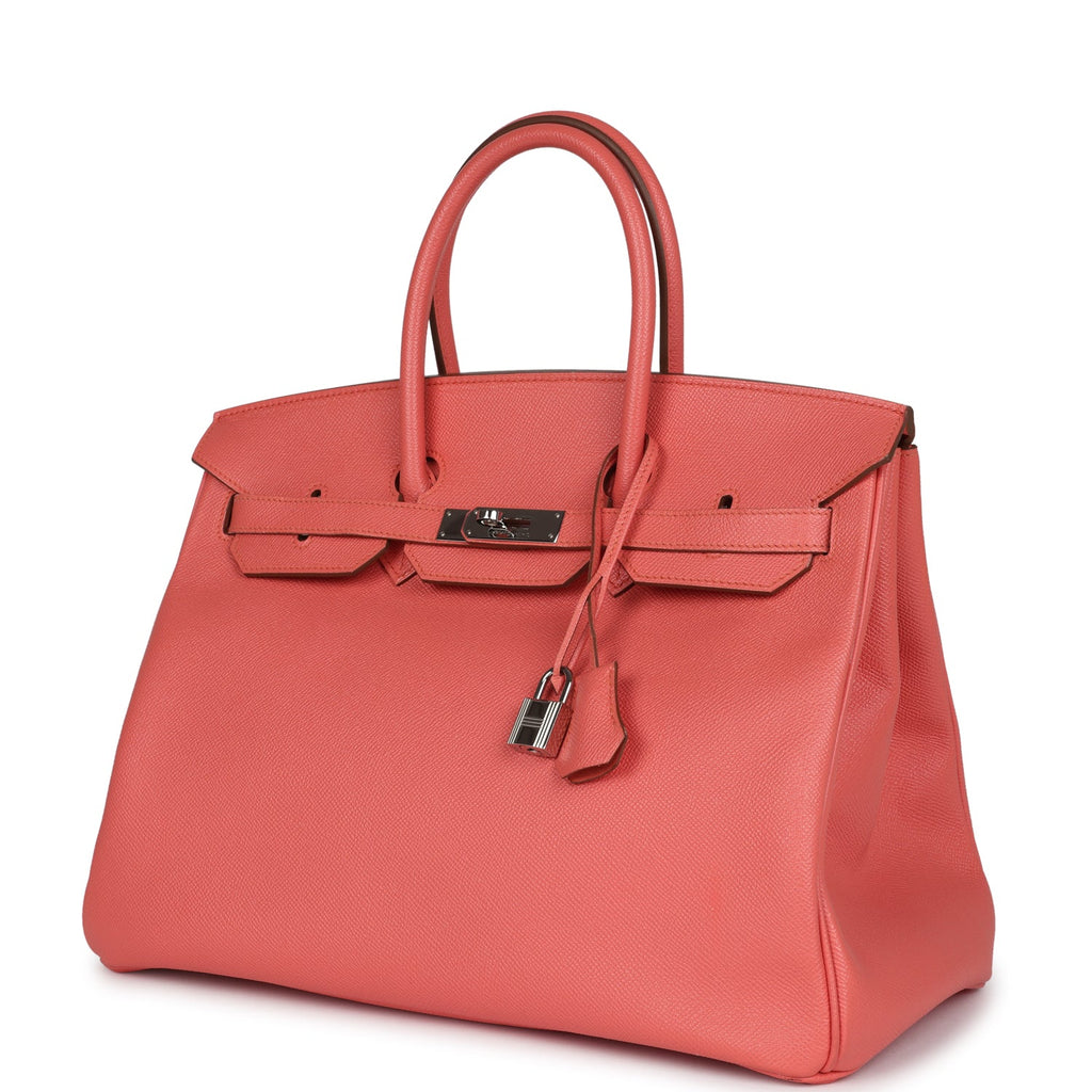 Birkin 35 Flamingo Epsom Palladium Hardware