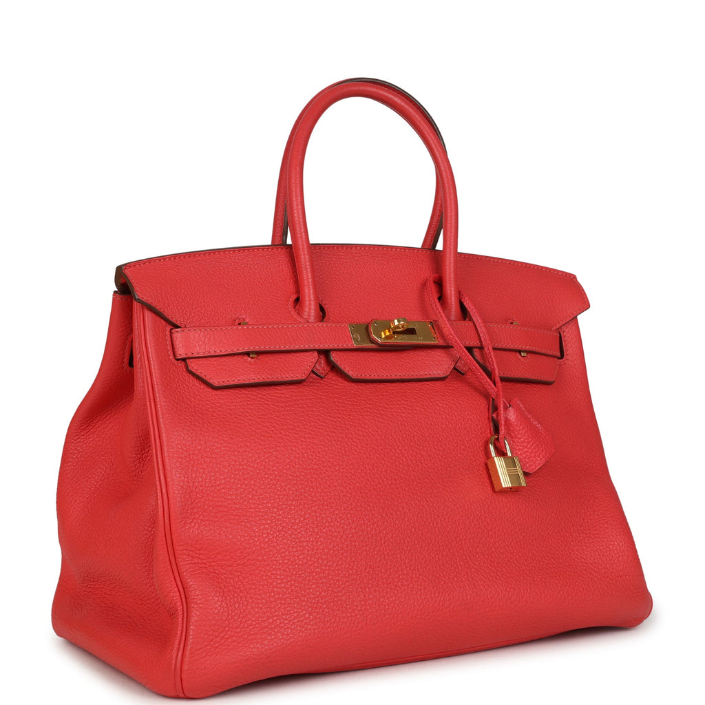 Birkin 35 Geranium Togo Gold Hardware