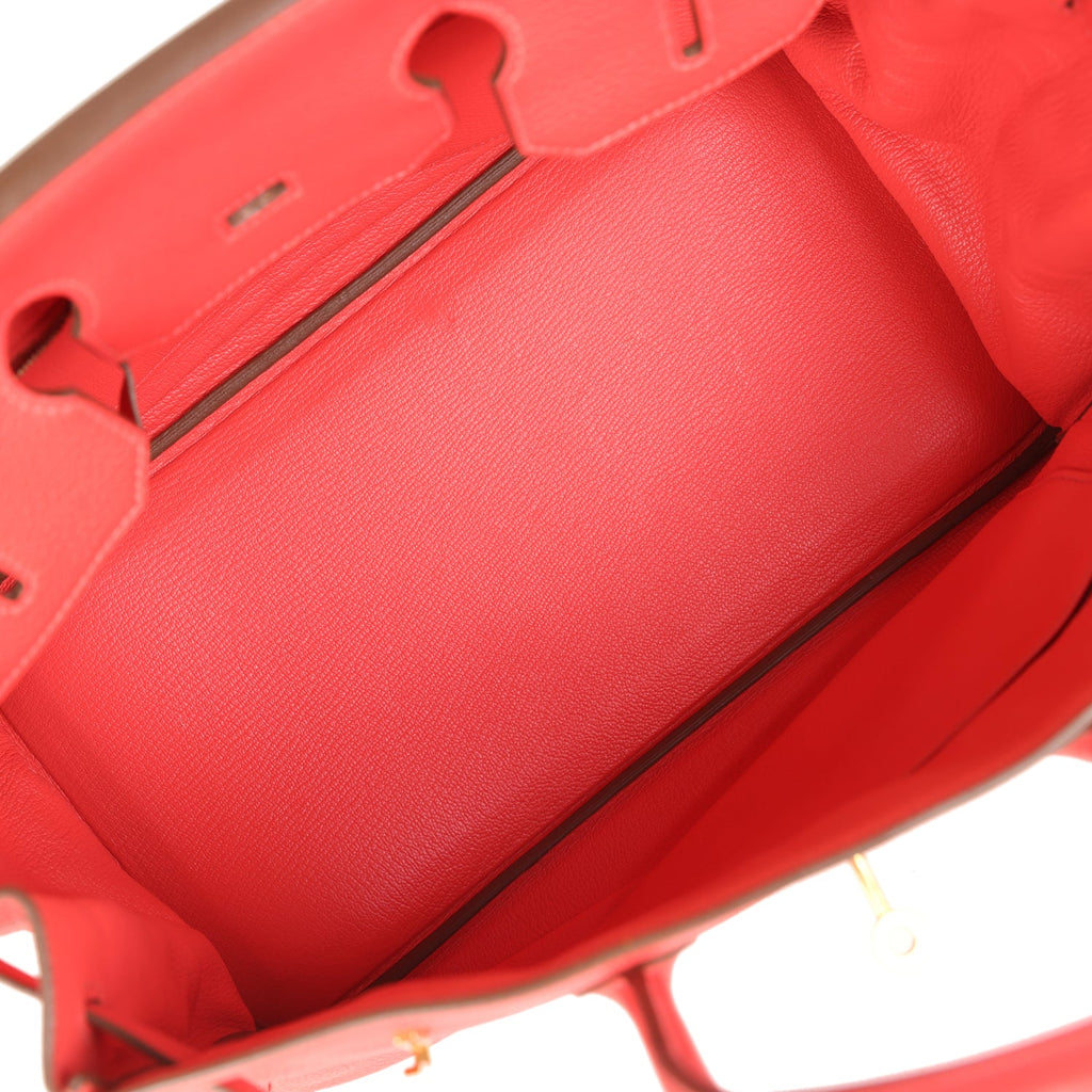 Birkin 35 Geranium Togo Gold Hardware
