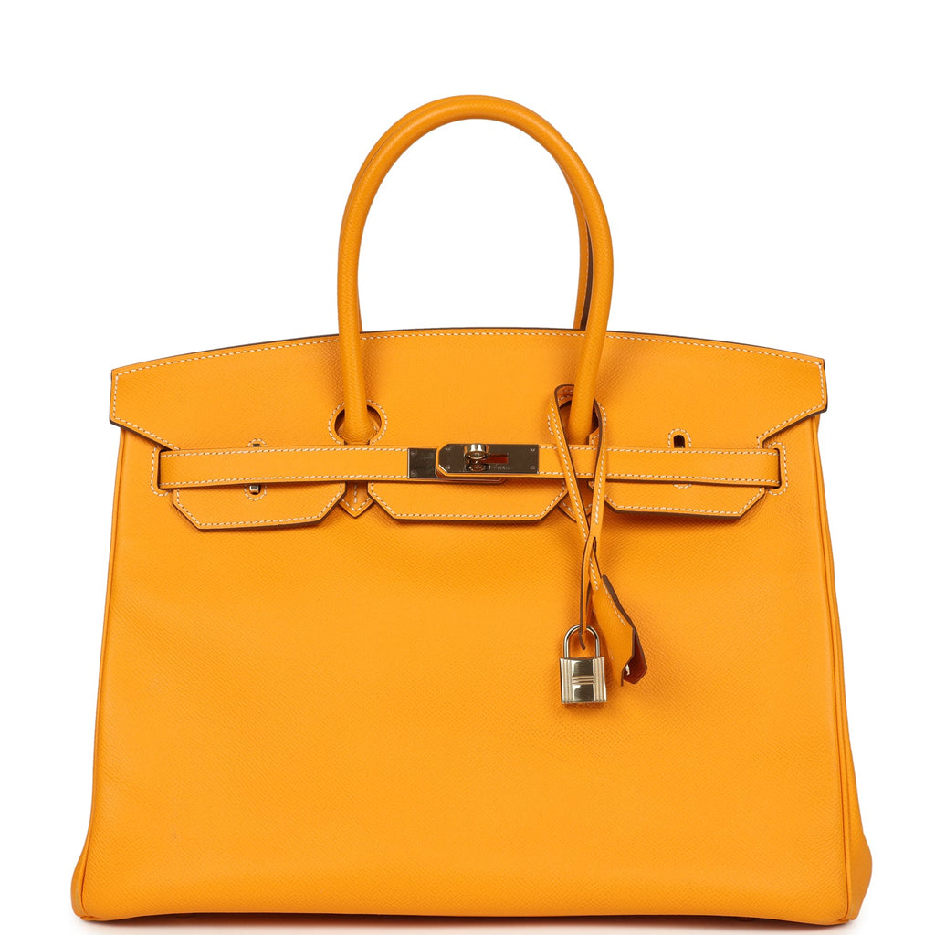 Birkin 35 Jaune D'or Candy Epsom Palladium Hardware