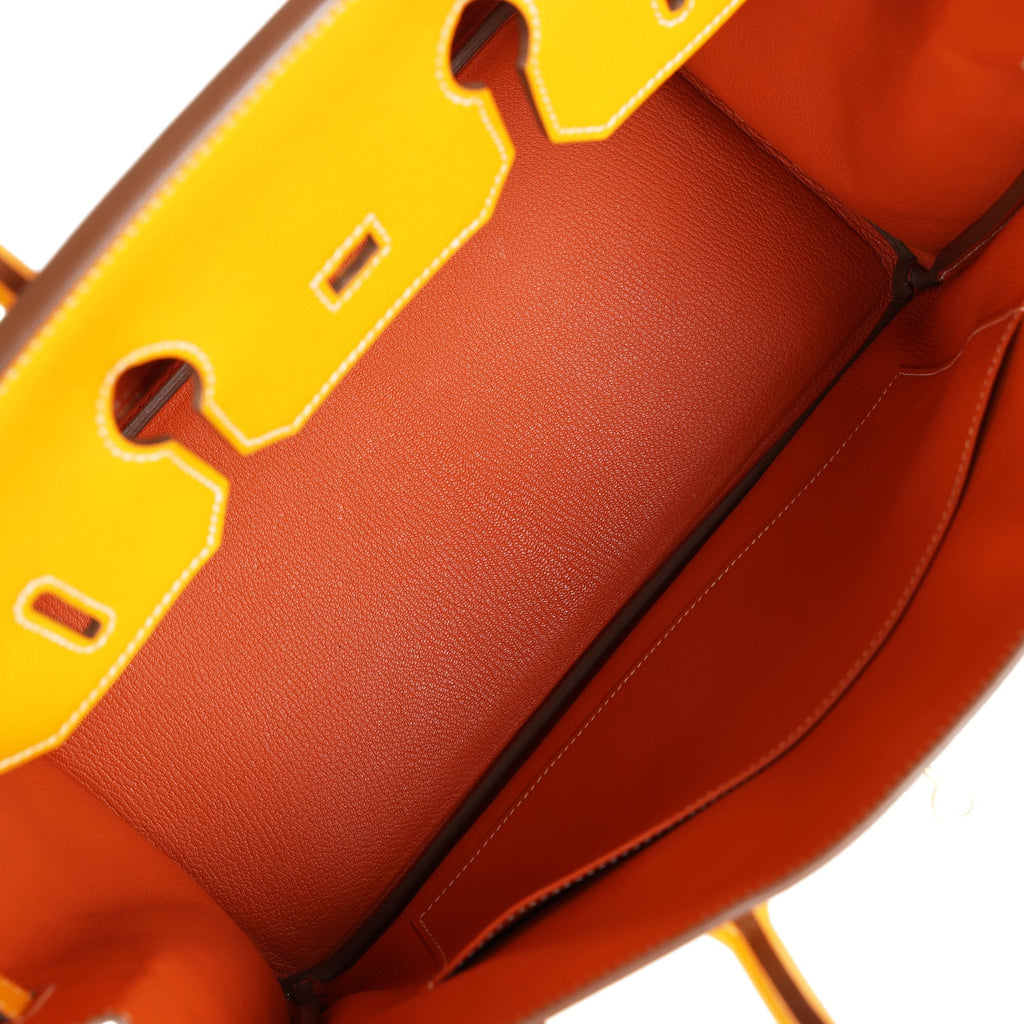 Birkin 35 Jaune D'or Candy Epsom Permabrass Hardware