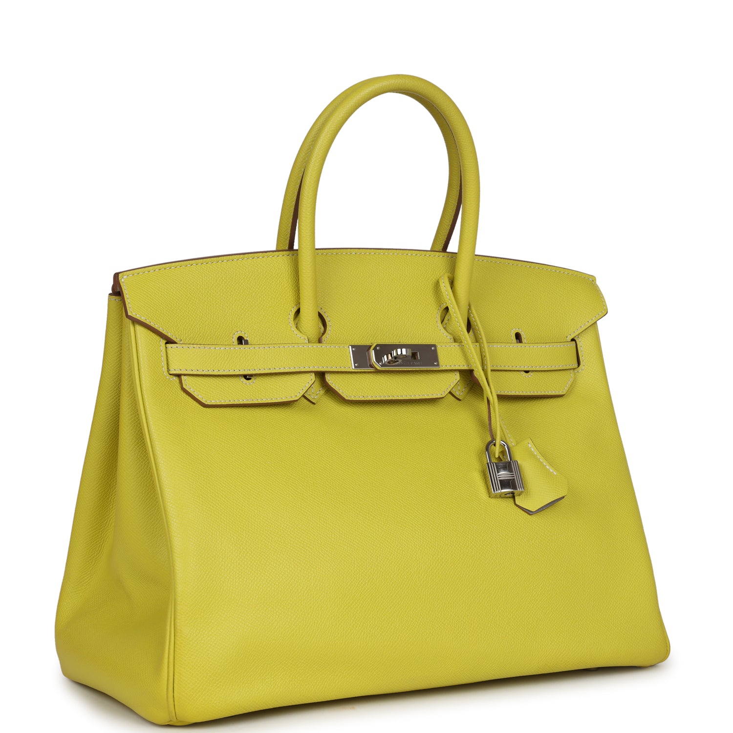Birkin 35 Lime Candy Epsom Palladium Hardware