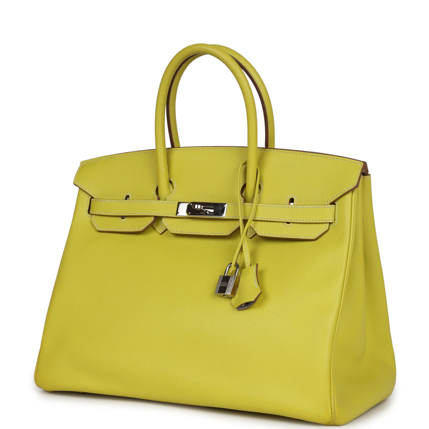 Birkin 35 Lime Candy Epsom Palladium Hardware