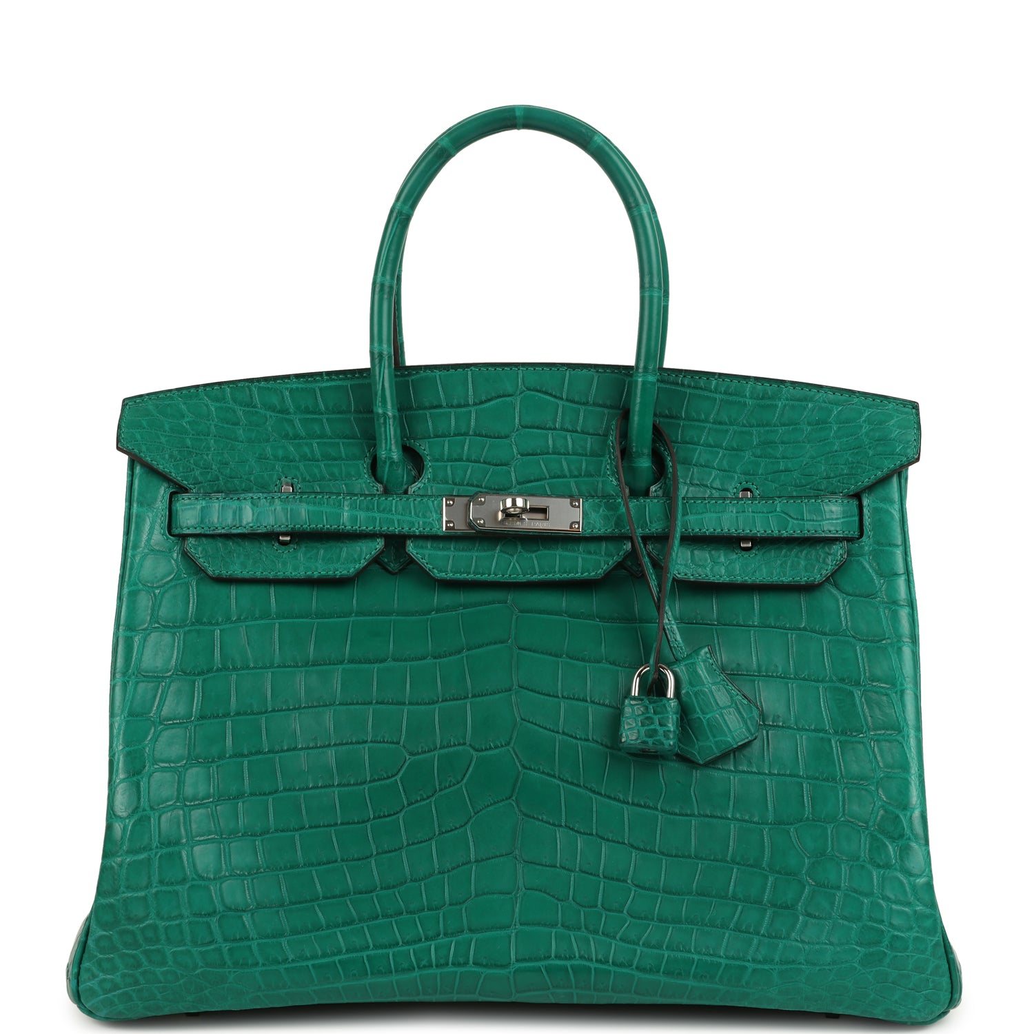 Birkin 35 Malachite Matte Niloticus Crocodile Palladium Hardware