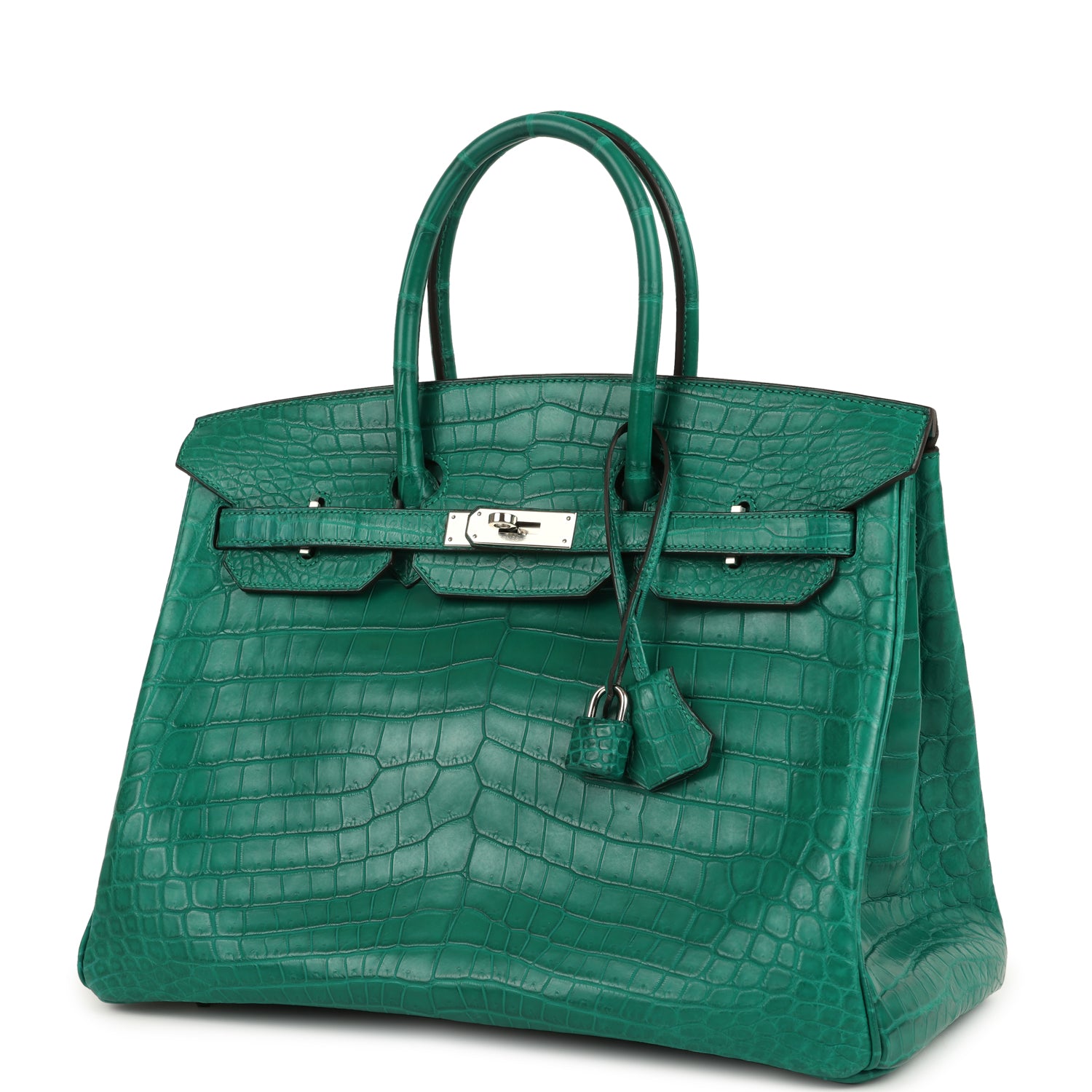 Birkin 35 Malachite Matte Niloticus Crocodile Palladium Hardware