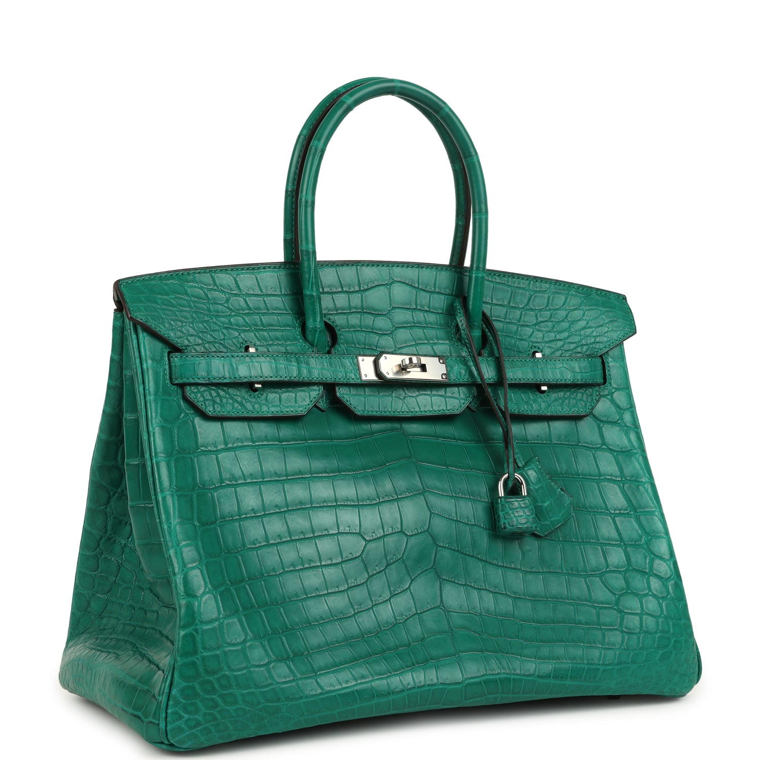 Birkin 35 Malachite Matte Niloticus Crocodile Palladium Hardware