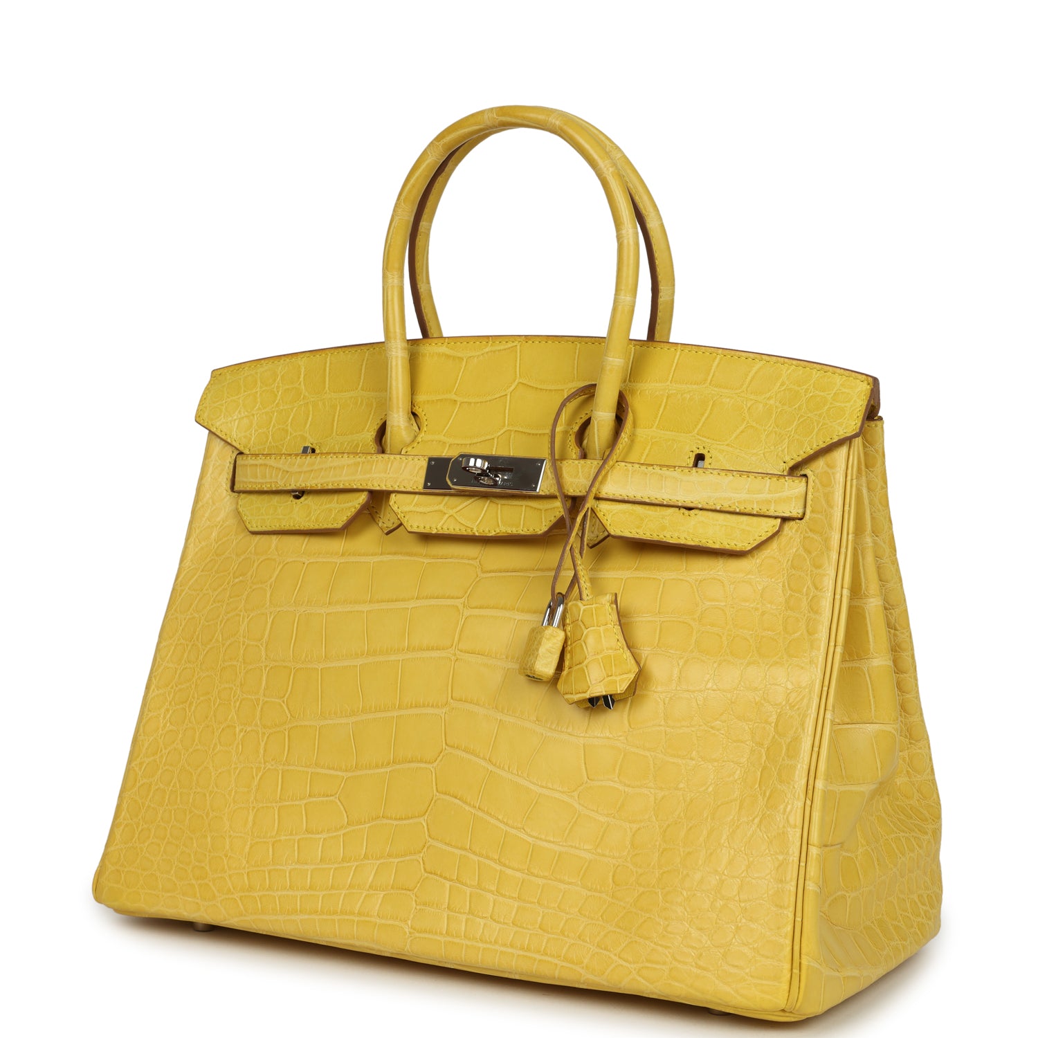 Birkin 35 Mimosa Matte Alligator Palladium Hardware