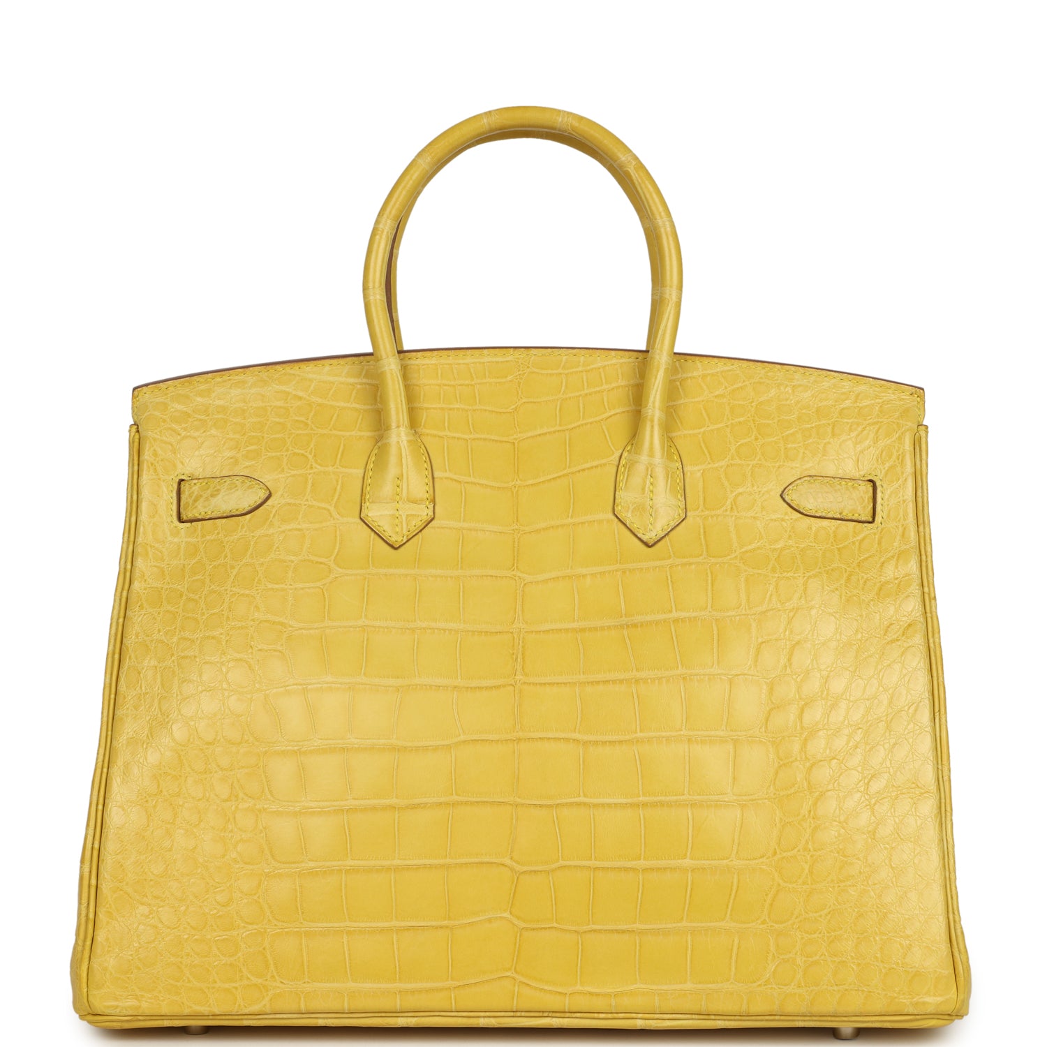 Birkin 35 Mimosa Matte Alligator Palladium Hardware