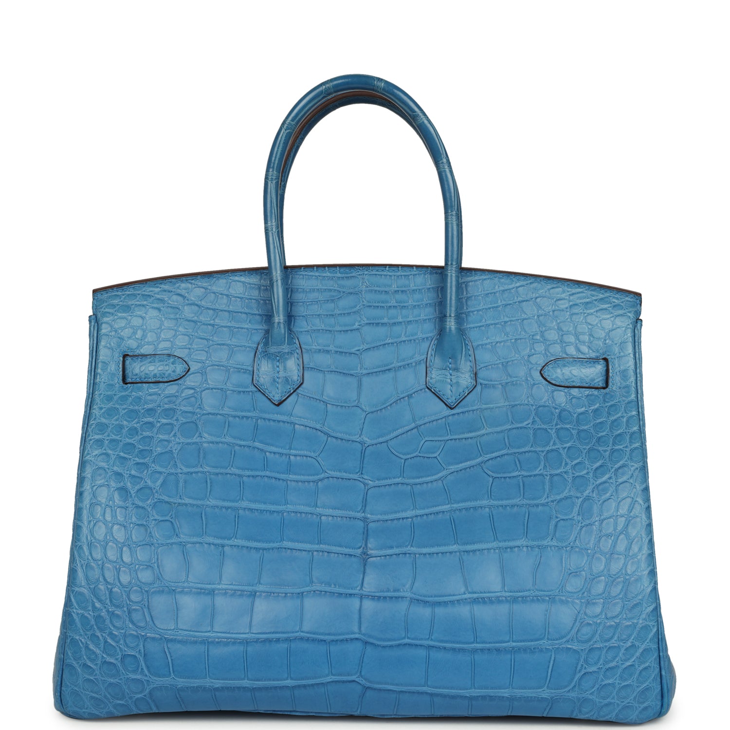 Birkin 35 Mykonos Matte Alligator Palladium Hardware