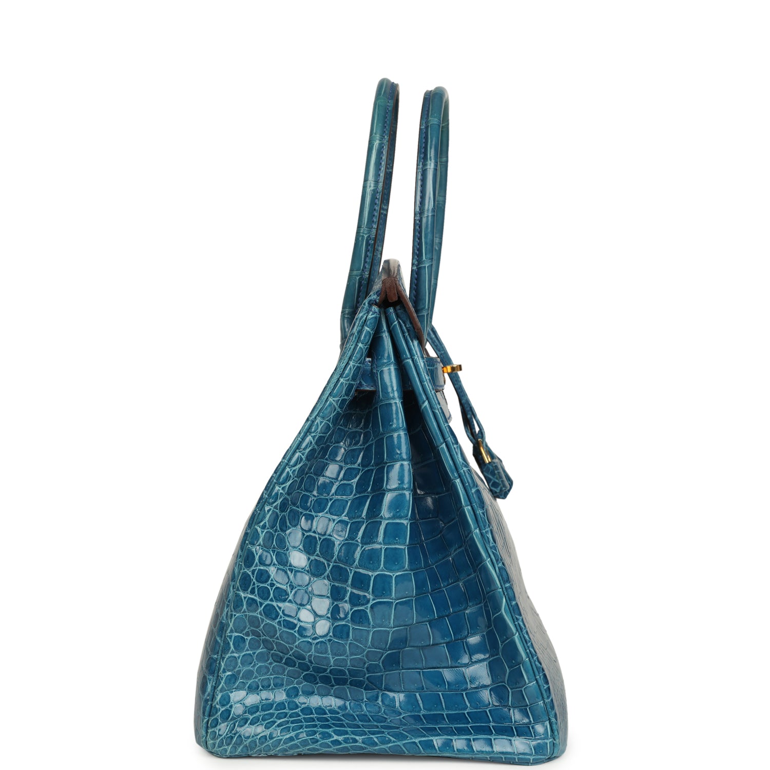 Birkin 35 Mykonos Shiny Porosus Crocodile Gold Hardware