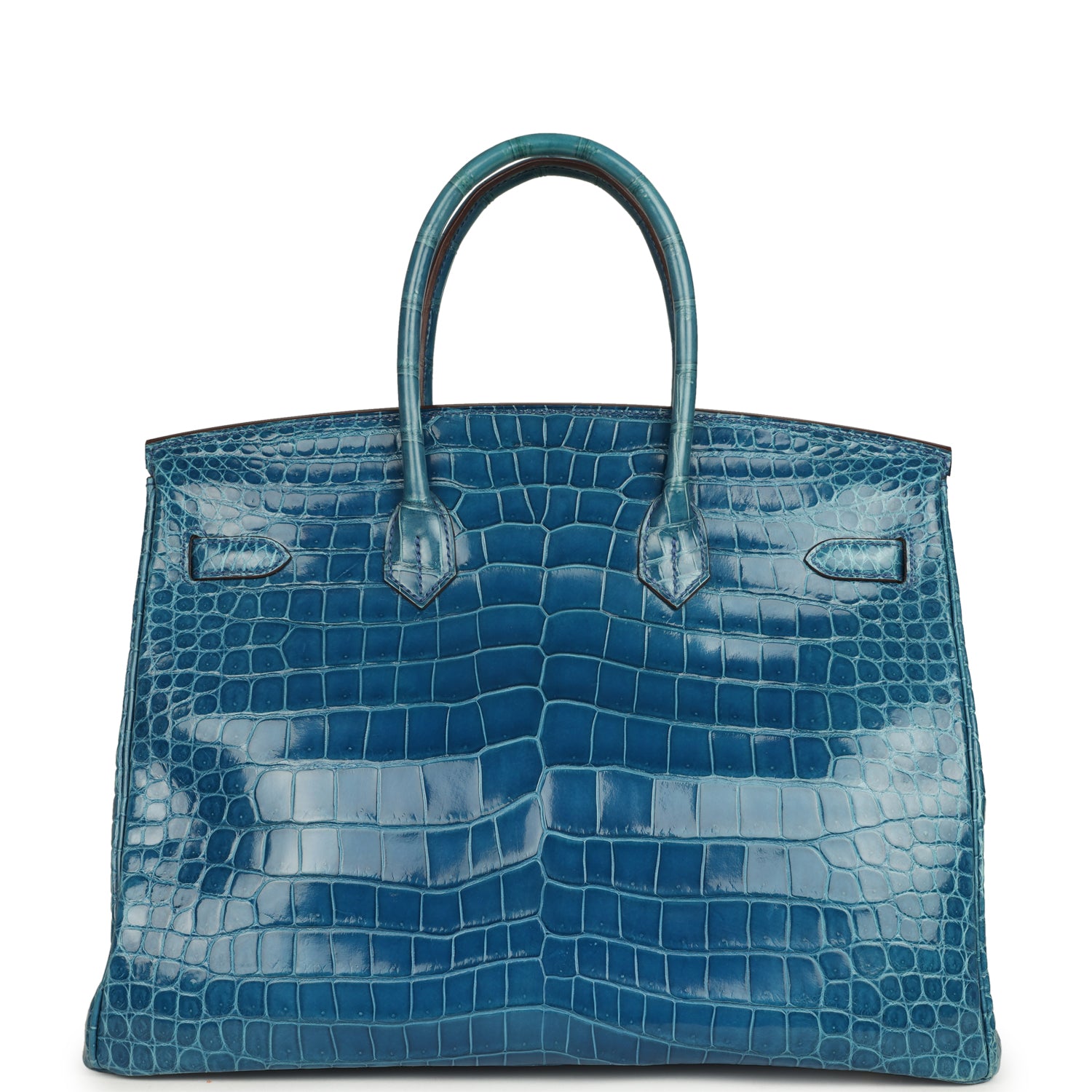 Birkin 35 Mykonos Shiny Porosus Crocodile Gold Hardware