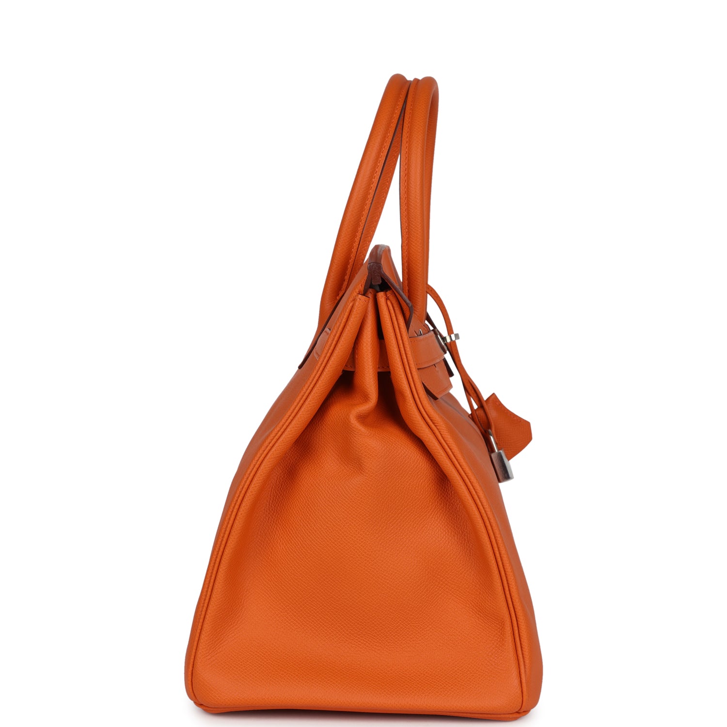 Birkin 35 Orange Epsom Palladium Hardware
