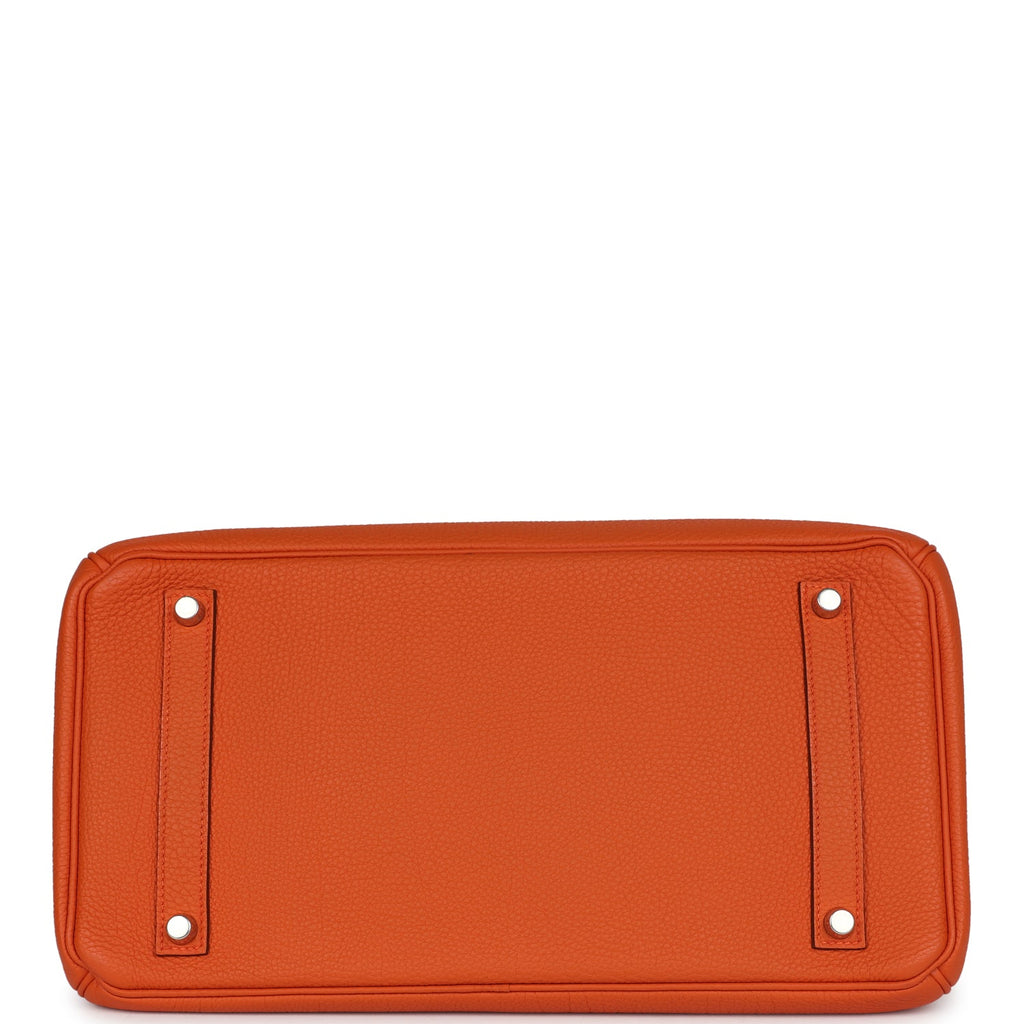 Birkin 35 Orange Togo Palladium Hardware