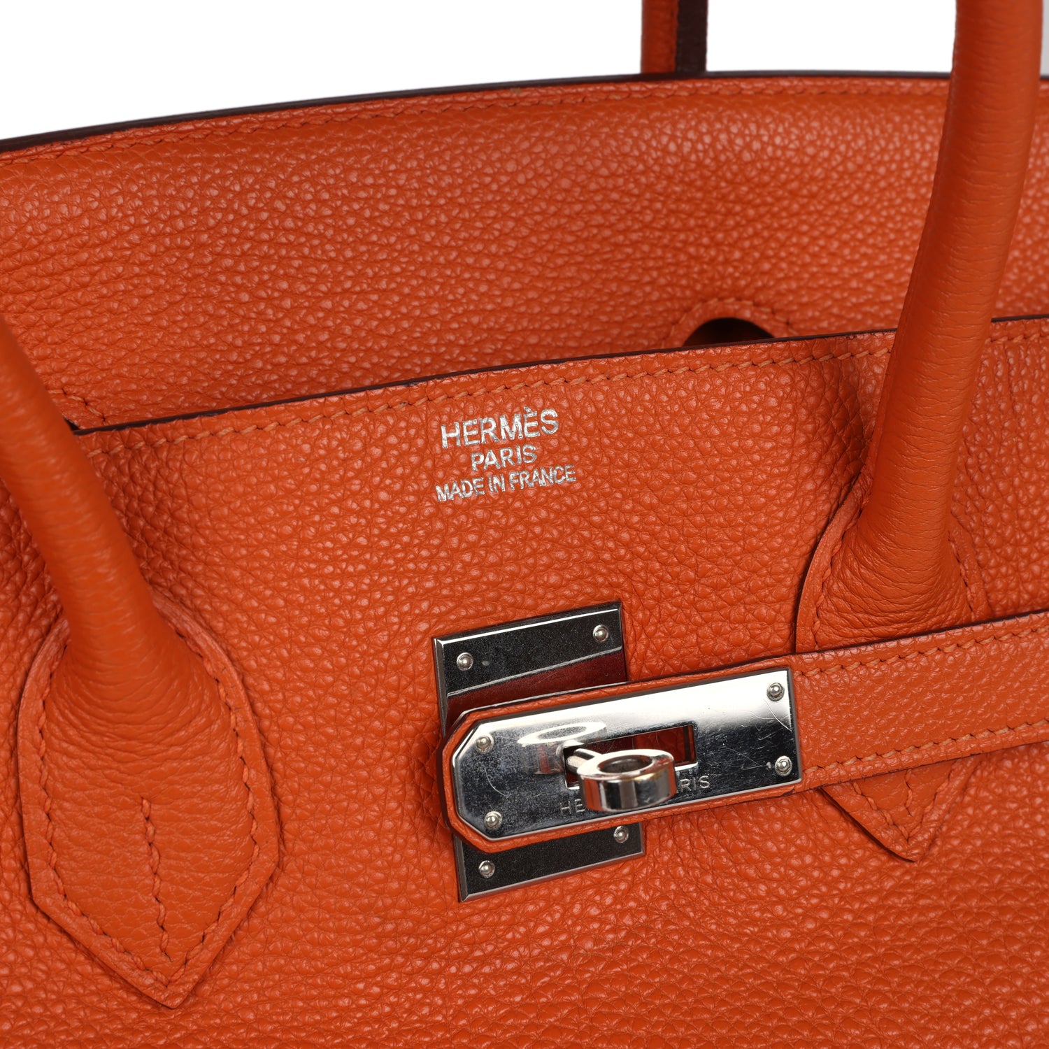 Birkin 35 Orange Togo Palladium Hardware