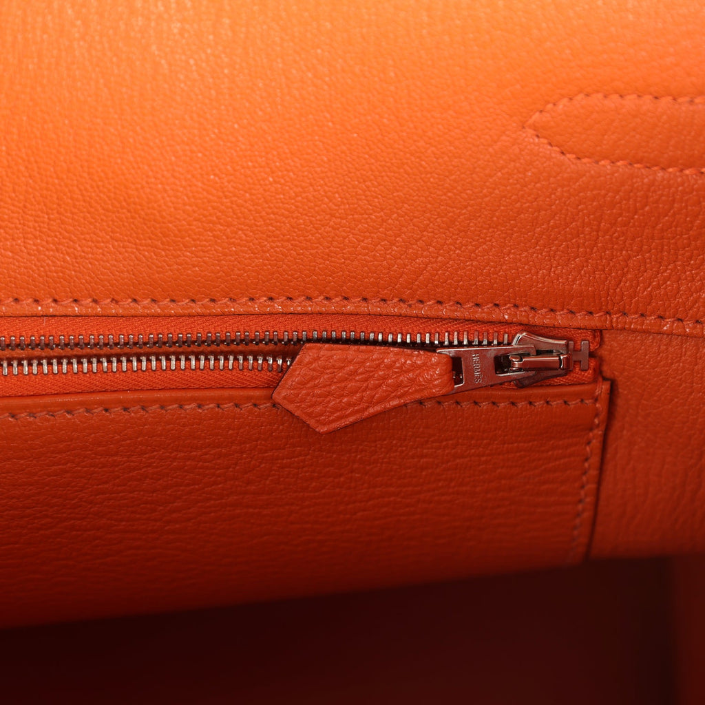 Birkin 35 Orange Togo Palladium Hardware
