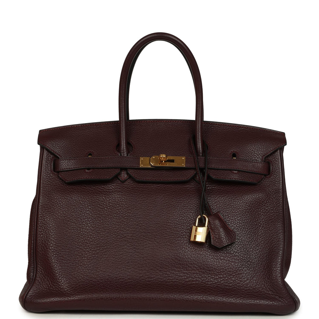 Birkin 35 Prune Clemence Gold Hardware