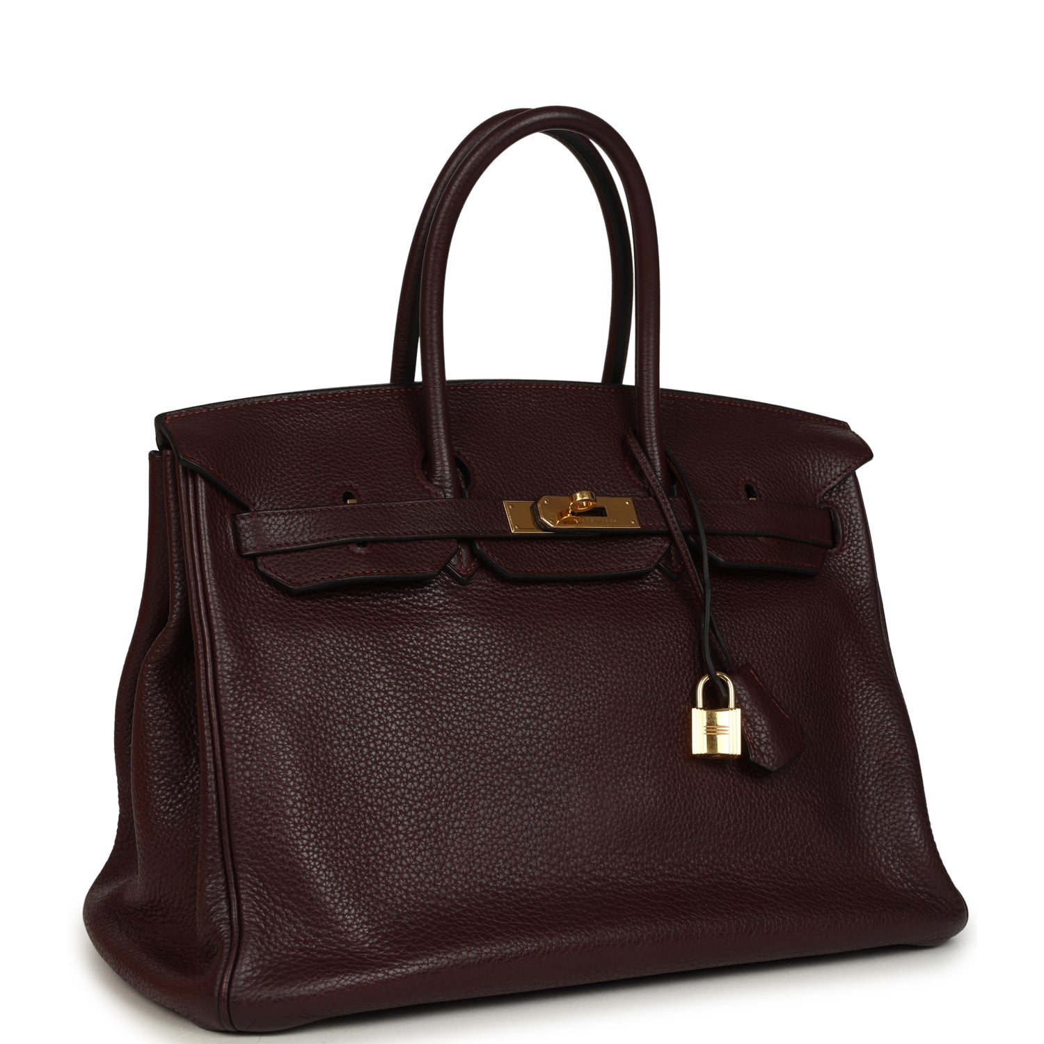 Birkin 35 Prune Clemence Gold Hardware