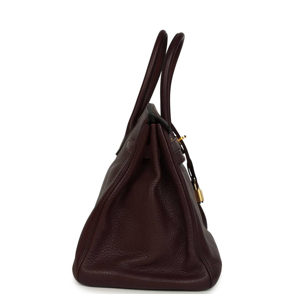 Birkin 35 Prune Clemence Gold Hardware