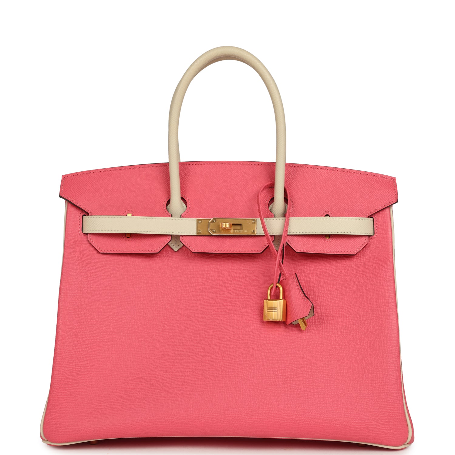 Birkin 35 Rose Azalee and Craie Epsom Brushed Gold Hardware