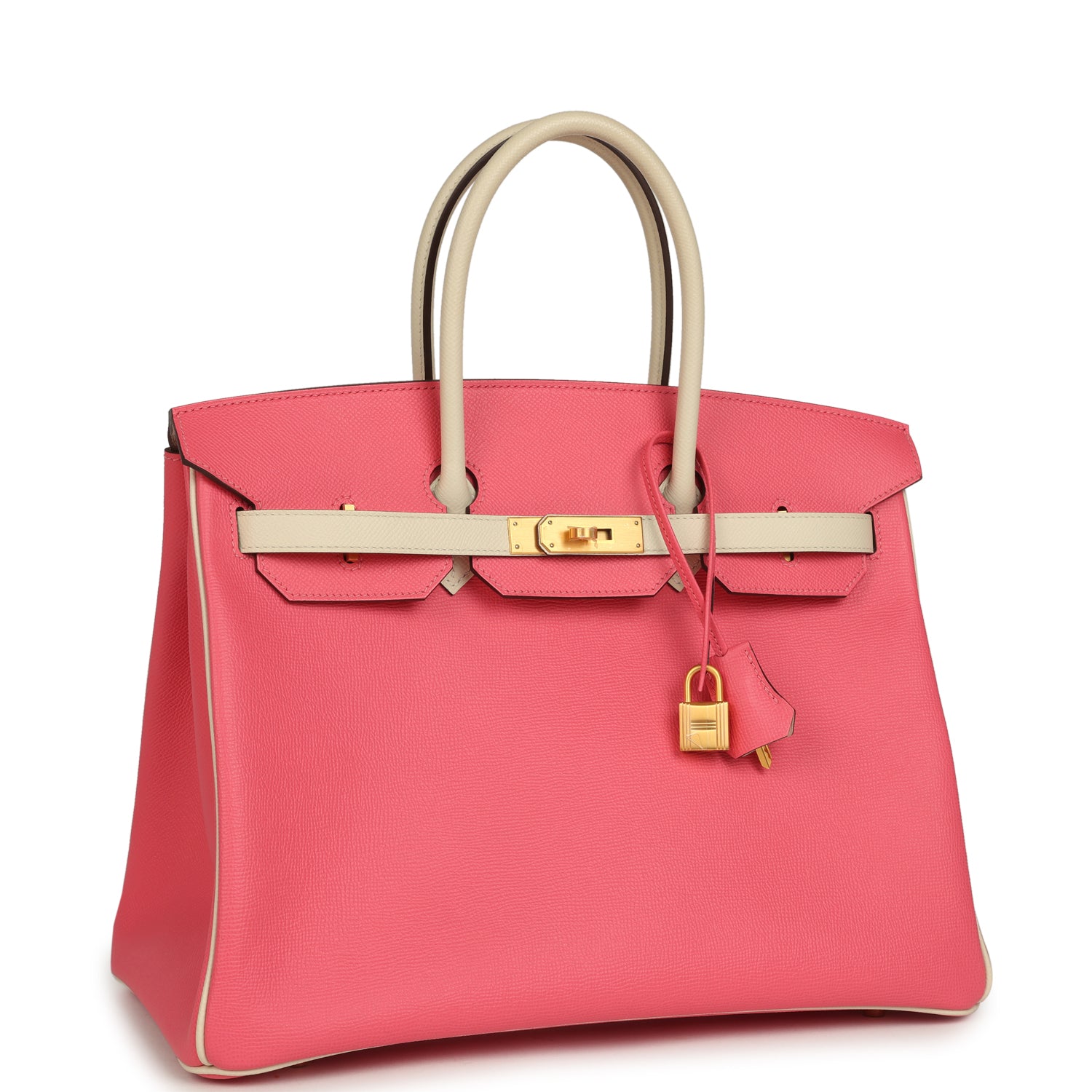 Birkin 35 Rose Azalee and Craie Epsom Brushed Gold Hardware