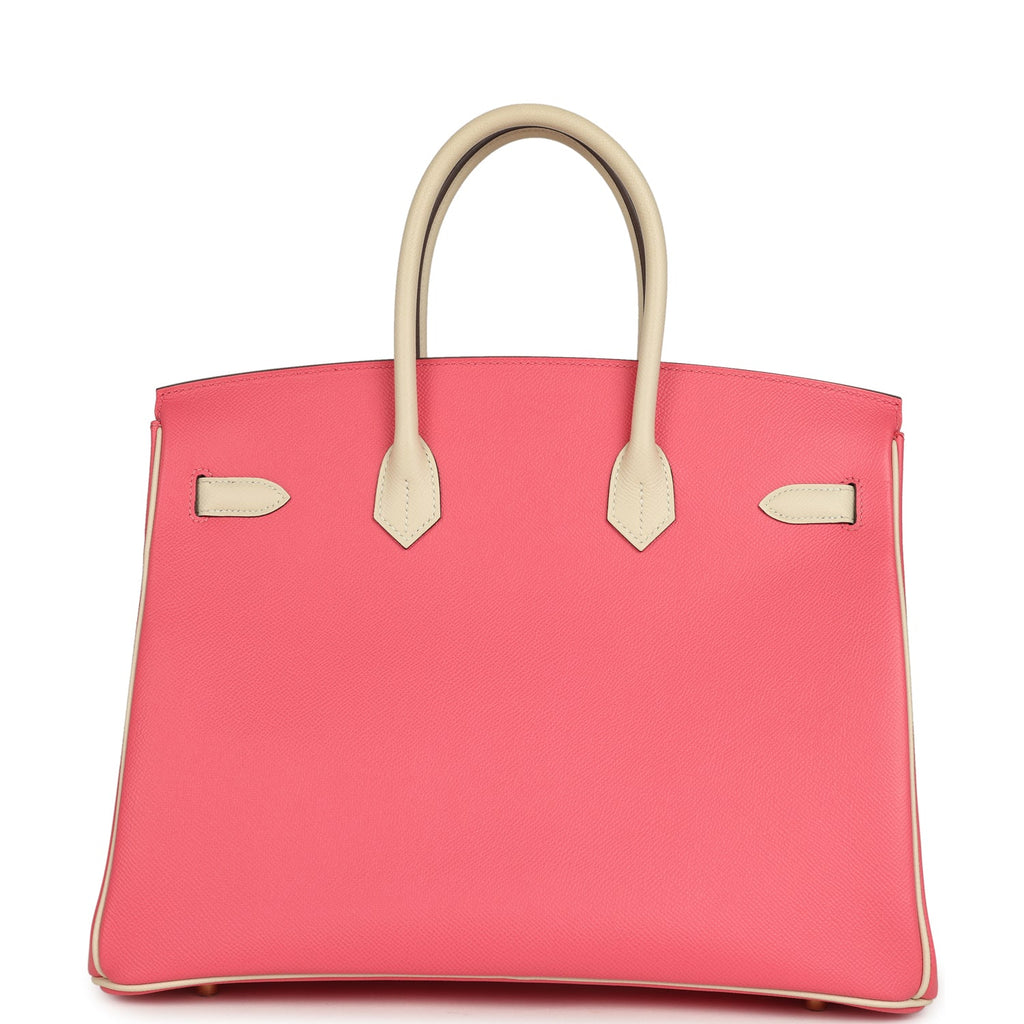 Birkin 35 Rose Azalee and Craie Epsom Brushed Gold Hardware