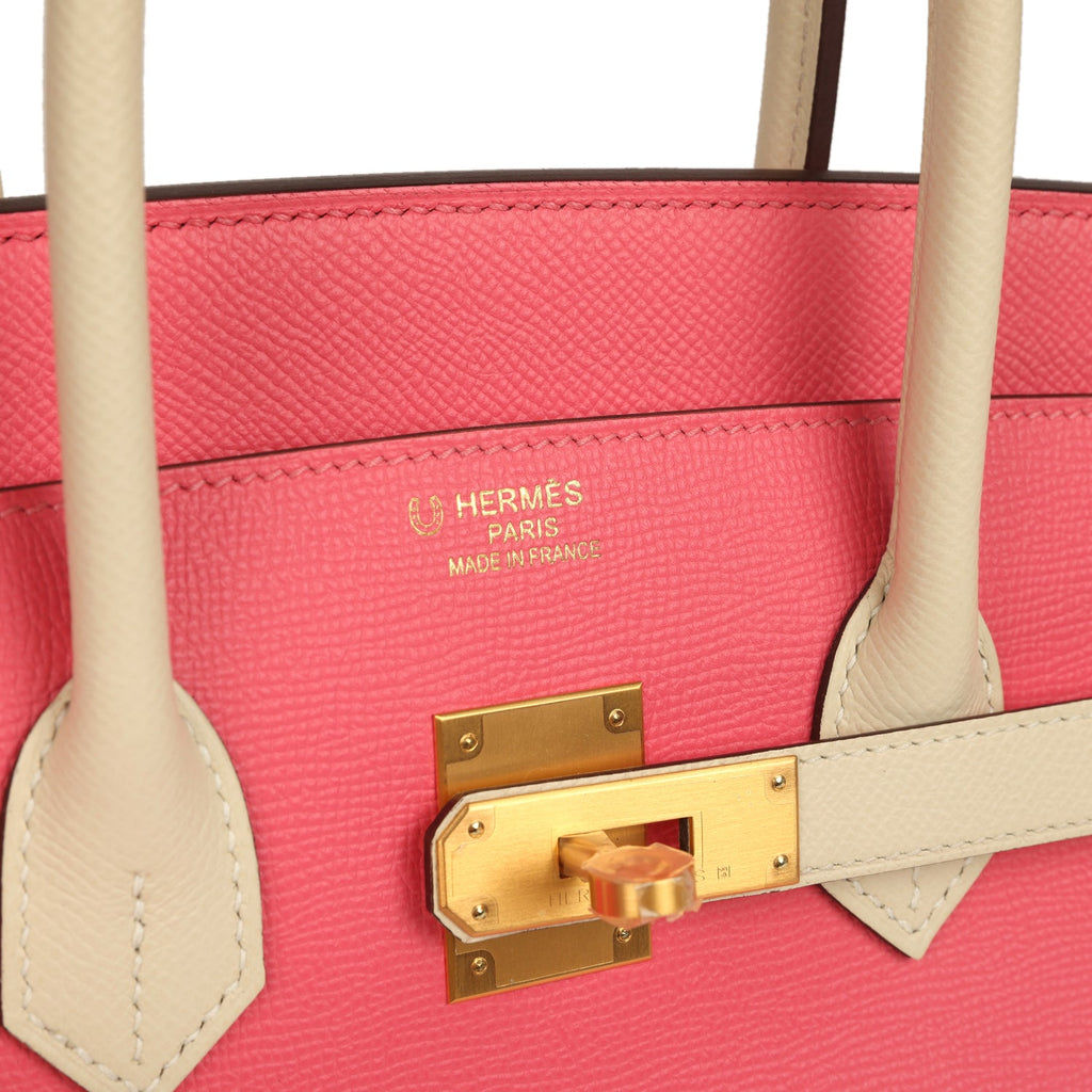Birkin 35 Rose Azalee and Craie Epsom Brushed Gold Hardware
