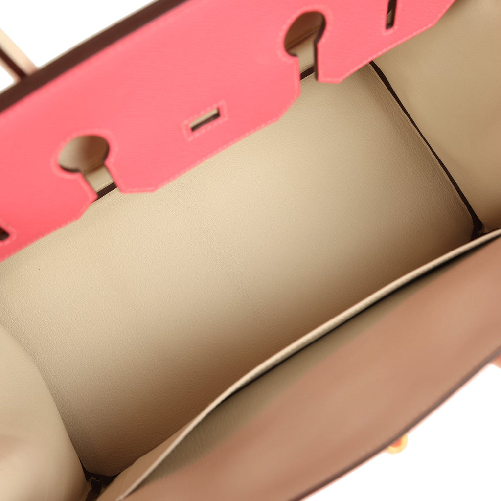 Birkin 35 Rose Azalee and Craie Epsom Brushed Gold Hardware