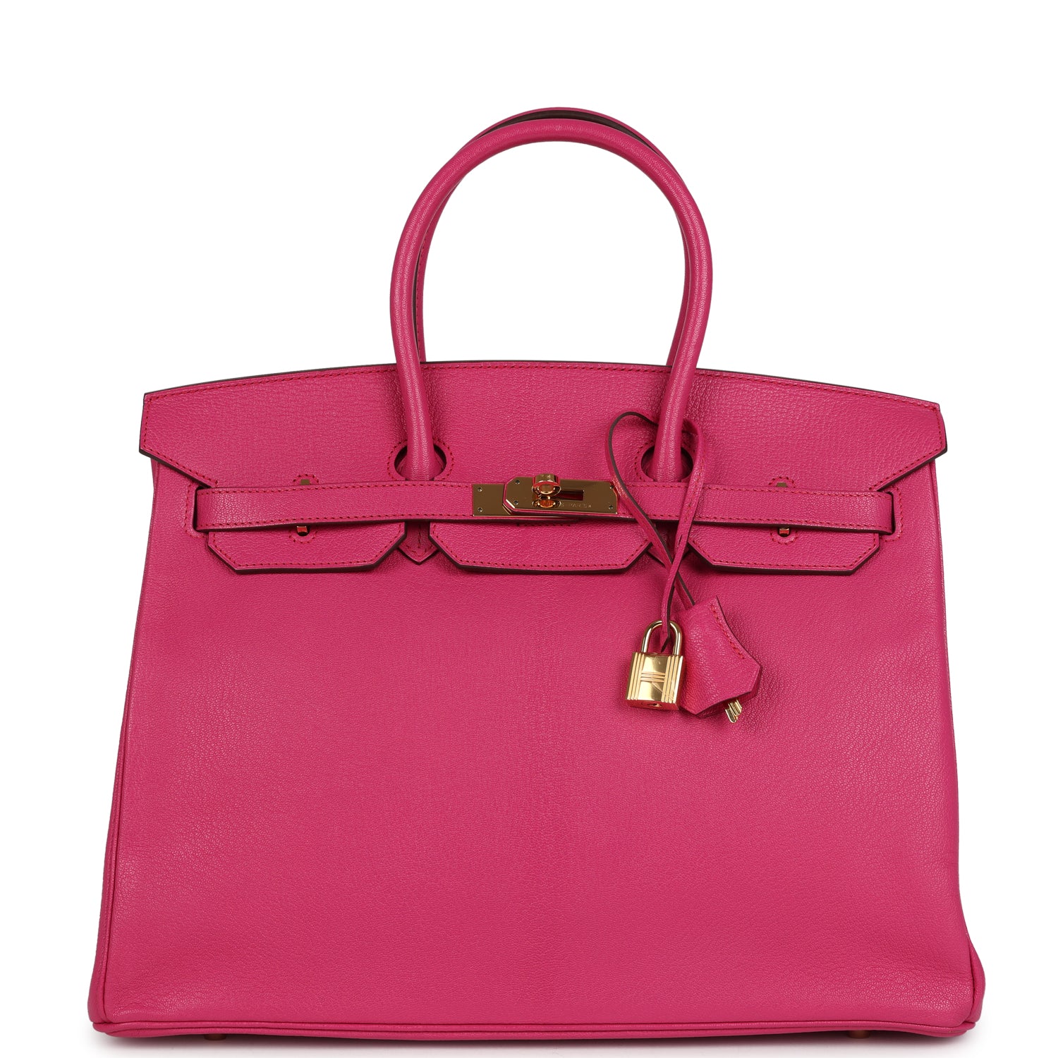 Birkin 35 Rose Shocking Chevre Mysore Gold Hardware