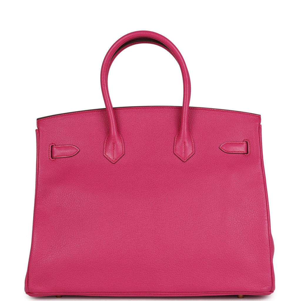 Birkin 35 Rose Shocking Chevre Mysore Gold Hardware