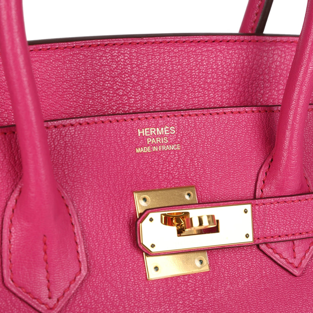 Birkin 35 Rose Shocking Chevre Mysore Gold Hardware