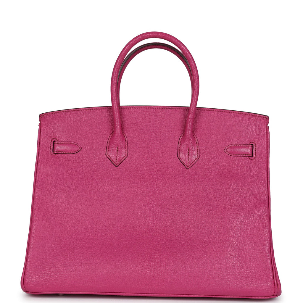 Birkin 35 Rose Shocking Chevre Mysore Palladium Hardware