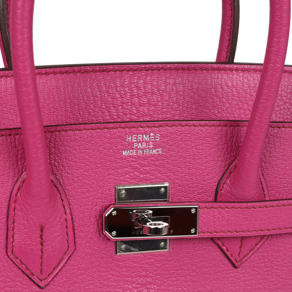 Birkin 35 Rose Shocking Chevre Mysore Palladium Hardware