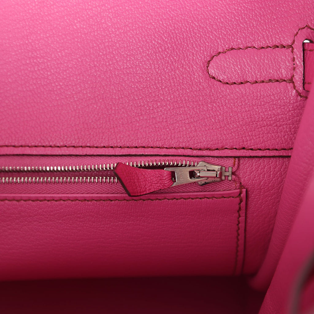 Birkin 35 Rose Shocking Chevre Mysore Palladium Hardware