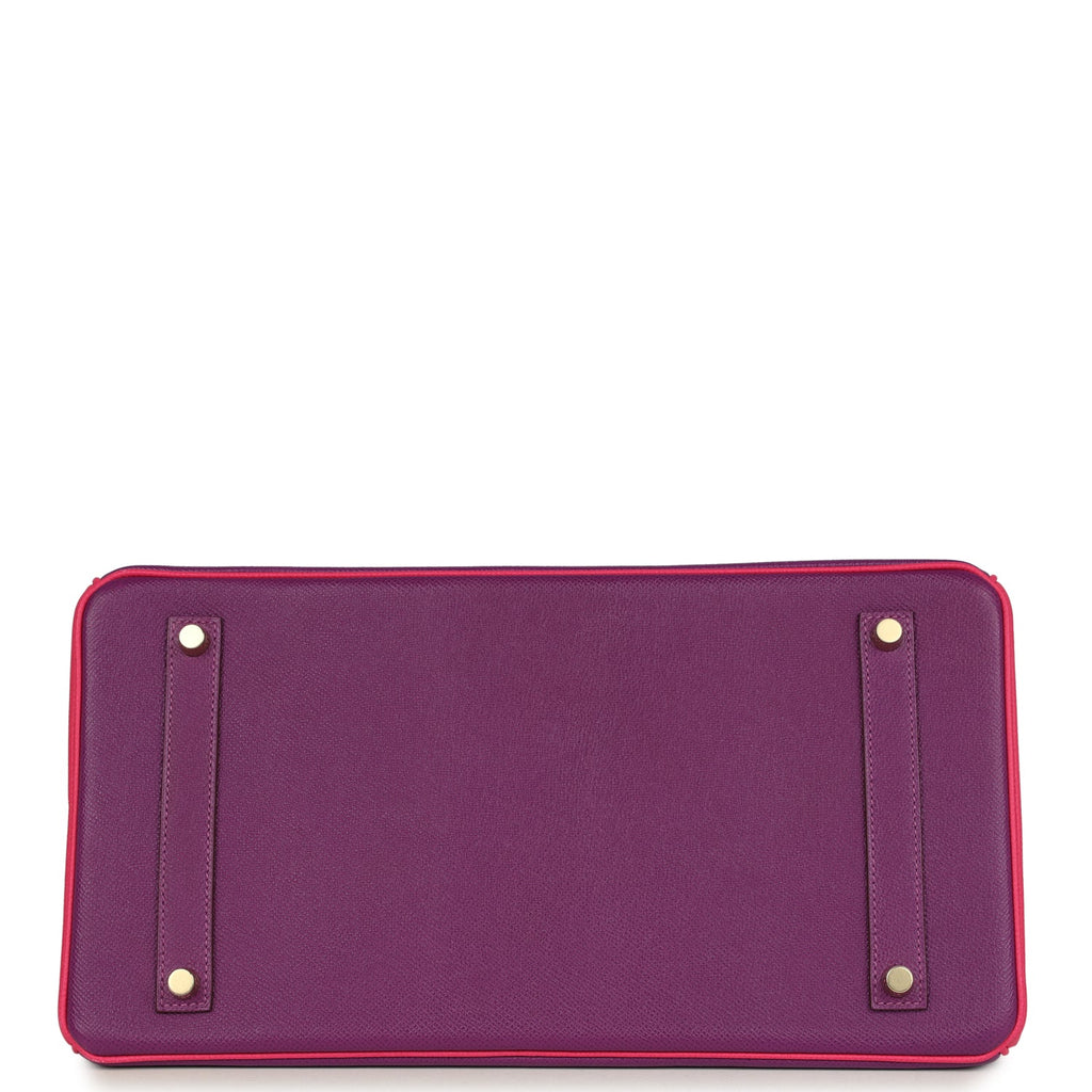 Birkin 35 Rose Tyrien and Violet Epsom Gold Hardware