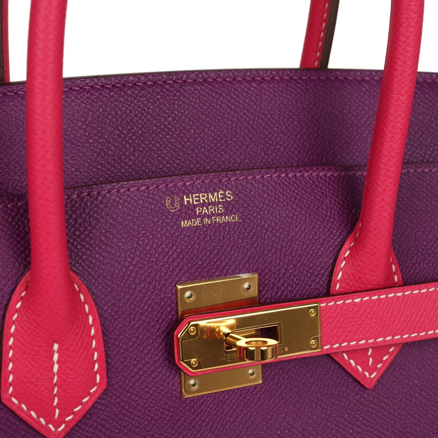 Birkin 35 Rose Tyrien and Violet Epsom Gold Hardware