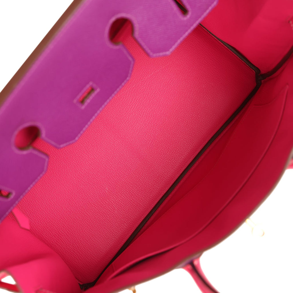 Birkin 35 Rose Tyrien and Violet Epsom Gold Hardware