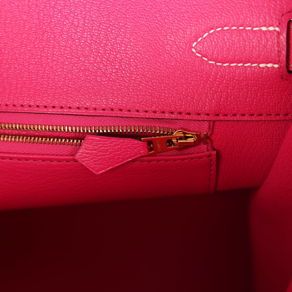Birkin 35 Rose Tyrien and Violet Epsom Gold Hardware