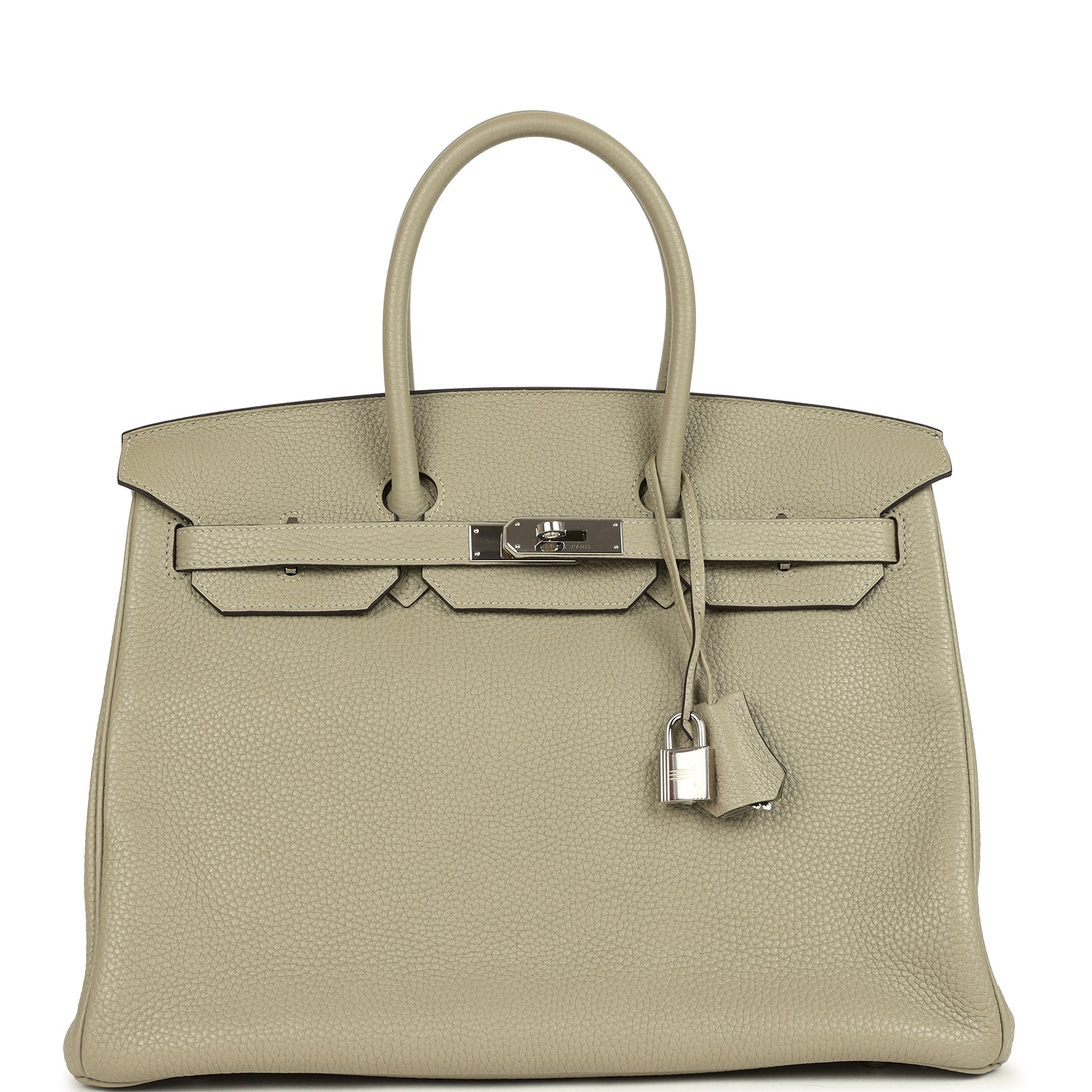 Birkin 35 Sauge Clemence Palladium Hardware