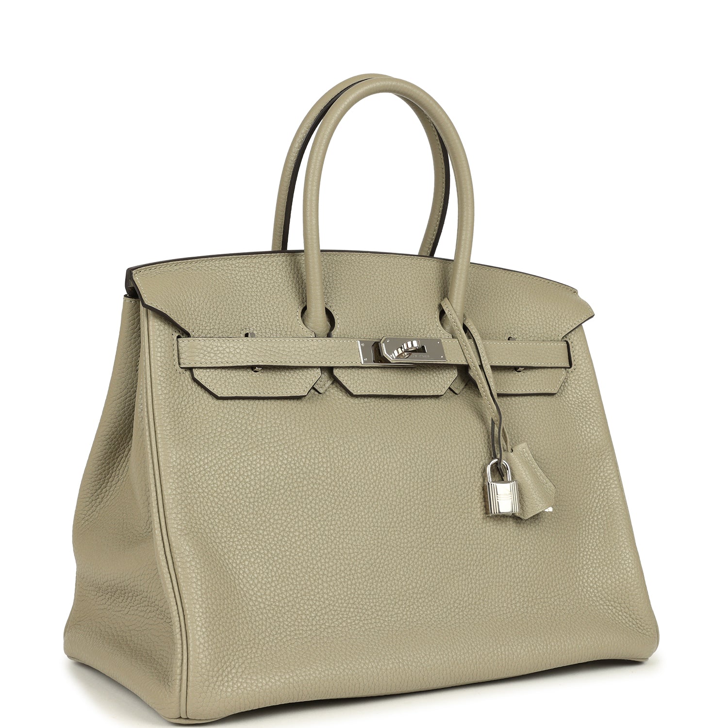 Birkin 35 Sauge Clemence Palladium Hardware