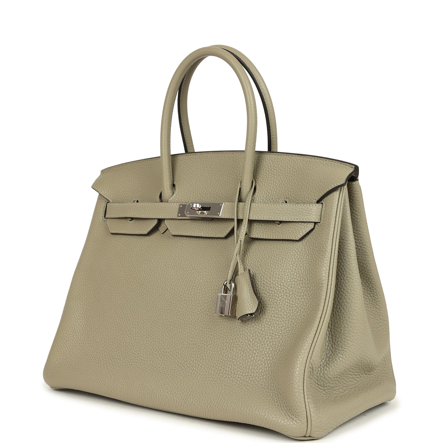 Birkin 35 Sauge Clemence Palladium Hardware