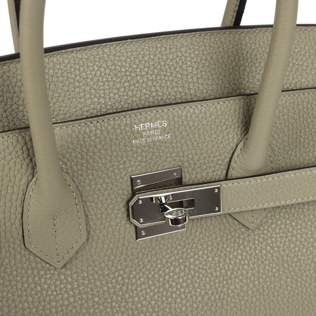 Birkin 35 Sauge Clemence Palladium Hardware